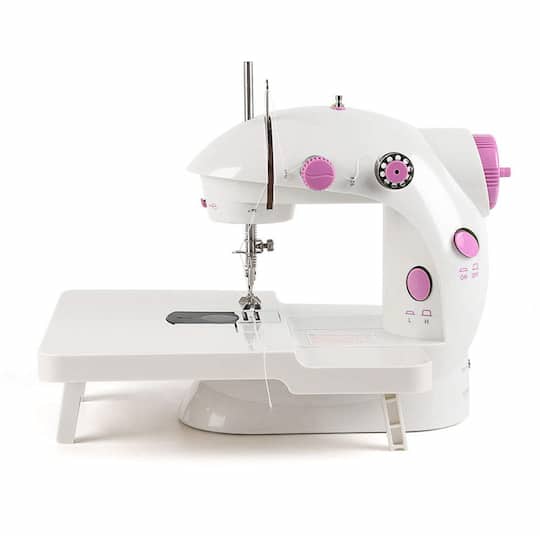Haitral™ Cute Pink Flex-Speed Double-Thread Cordless Sewing Machine with Built-In Table | 7.7" x 4.9" x 7.9" | Michaels®